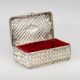 Handcrafted White Metal Jewelry Box Velvet Lined Storage Case